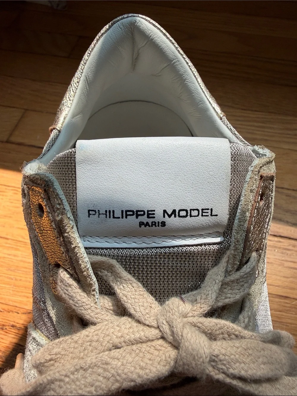 Philippe Model Beige/Gold Suede & Mesh Sneakers